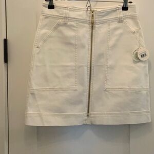 Spartina 449 Ashton Denim Skirt Pearl White Size 6 NEW w/Tags